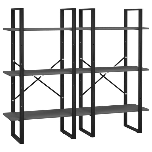 Graues Lagerregal Pepino 60x30x210cm (Holz)