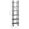 Graues Lagerregal Pepino 60x30x210cm (Holz)