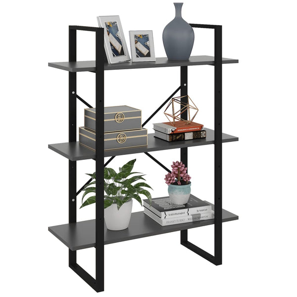 Bücherregal Rindunica 80x30x105cm in Grau (Holz)