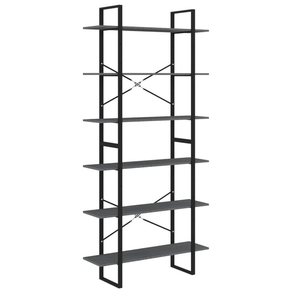 Grauer Hochschrank Hedriga 100x30x210cm (Kiefer)