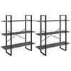 Grauer Hochschrank Hedriga 100x30x210cm (Kiefer)
