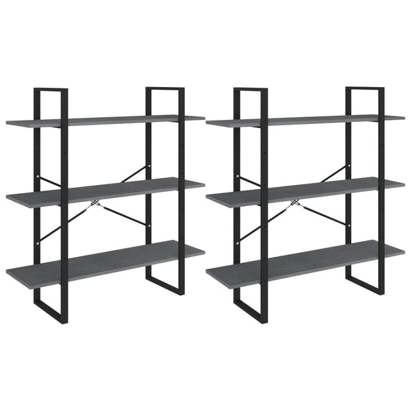Grauer Hochschrank Hedriga 100x30x210cm (Kiefer)