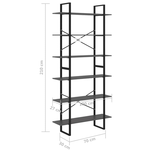 Grauer Hochschrank Hedriga 100x30x210cm (Kiefer)