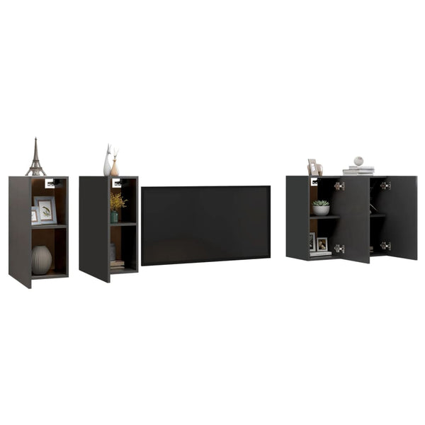 Graue TV-Schränke Marigo 30,5x30x60cm (4 St. Holz)