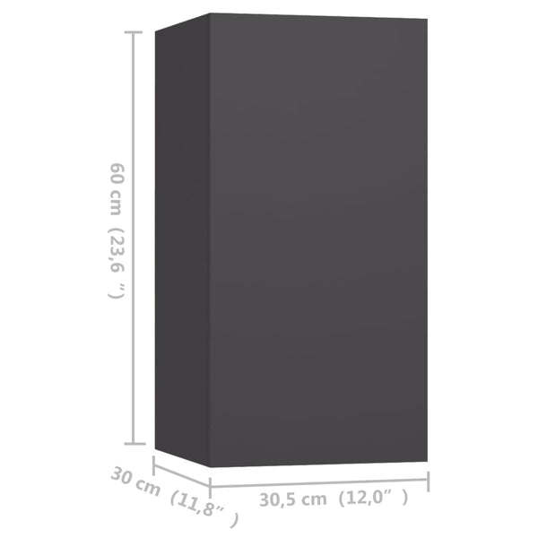 Graue TV-Schränke Marigo 30,5x30x60cm (4 St. Holz)