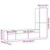 TV-Schrank-Set Fulger (3-teilig, Holz, Betongrau)