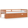 Honigbraunes Bettgestell mit Schubladen und Schrank Tomache 90x200cm (Kiefer)