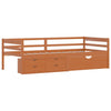 Honigbraunes Bettgestell mit Schubladen und Schrank Tomache 90x200cm (Kiefer)