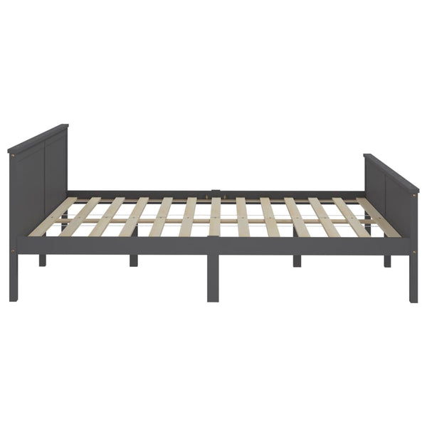 Graues Bettgestell Michai 200x200cm (Kiefer)