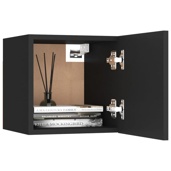 Nachttisch Mezmunie 30,5x30x30cm Schwarz (Holz)