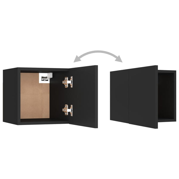 Nachttisch Mezmunie 30,5x30x30cm Schwarz (Holz)