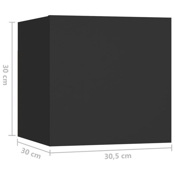 Nachttisch Mezmunie 30,5x30x30cm Schwarz (Holz)