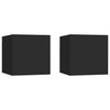 Schwarze Nachttische Mezmunie 30,5x30x30cm (2er-Set aus Holz)