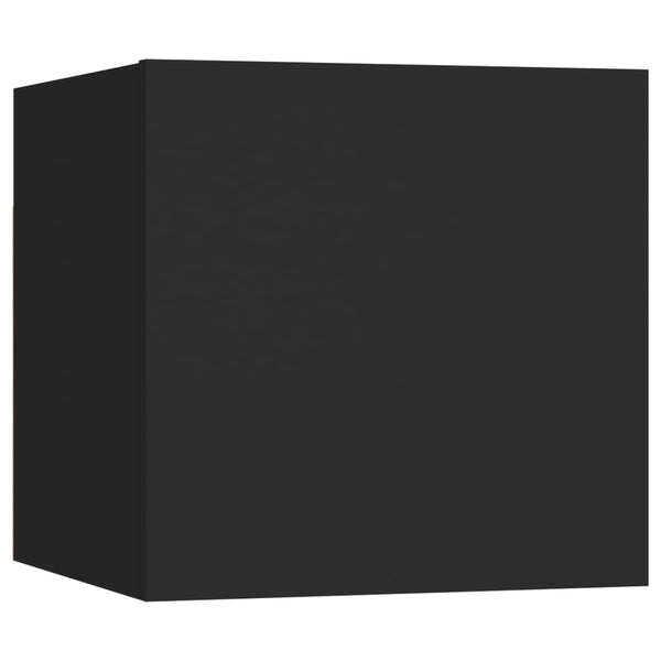 Schwarze Nachttische Mezmunie 30,5x30x30cm (2er-Set aus Holz)
