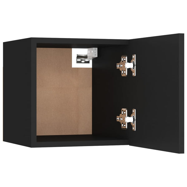 Schwarze Nachttische Mezmunie 30,5x30x30cm (2er-Set aus Holz)