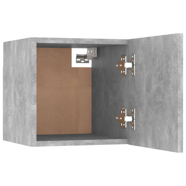 Betoninharmaa yöpöytä Mezmunie 30,5x30x30cm (puinen)