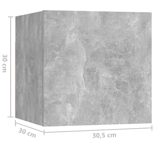 Betoninharmaa yöpöytä Mezmunie 30,5x30x30cm (puinen)