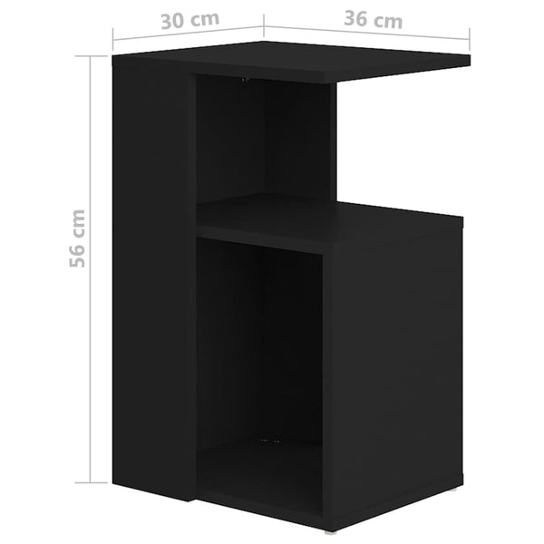 Schwarzer Beistelltisch Petkov 36x30x56cm (Holz)