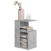 Betongrauer Beistelltisch Petkov 36x30x56cm (Holz)