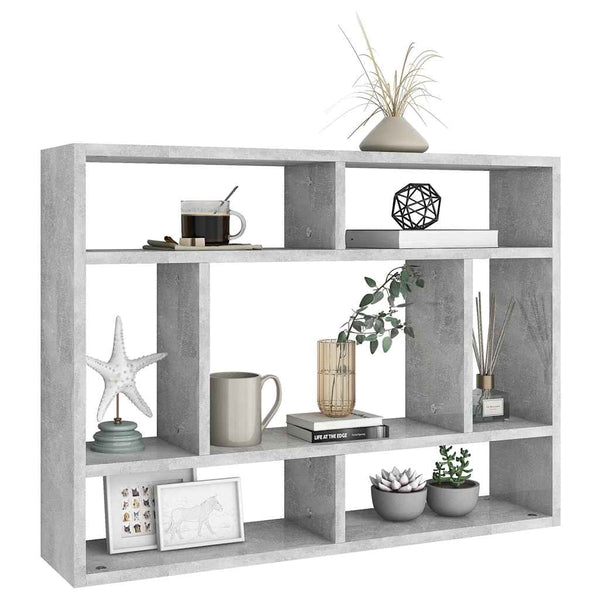 Wandregal Cociuba 75x16x55 cm in Betongrau (Holz)
