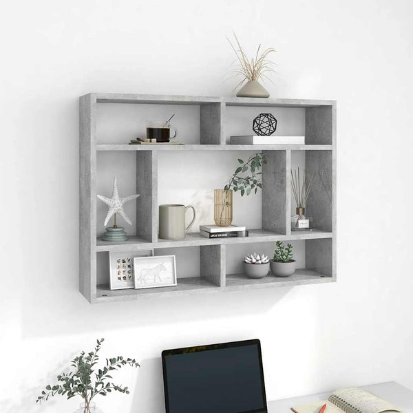 Wandregal Cociuba 75x16x55 cm in Betongrau (Holz)