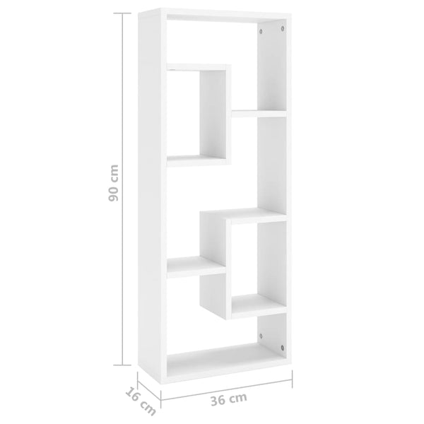 Weißes Wandregal Argelia 36x16x90cm (Holz)