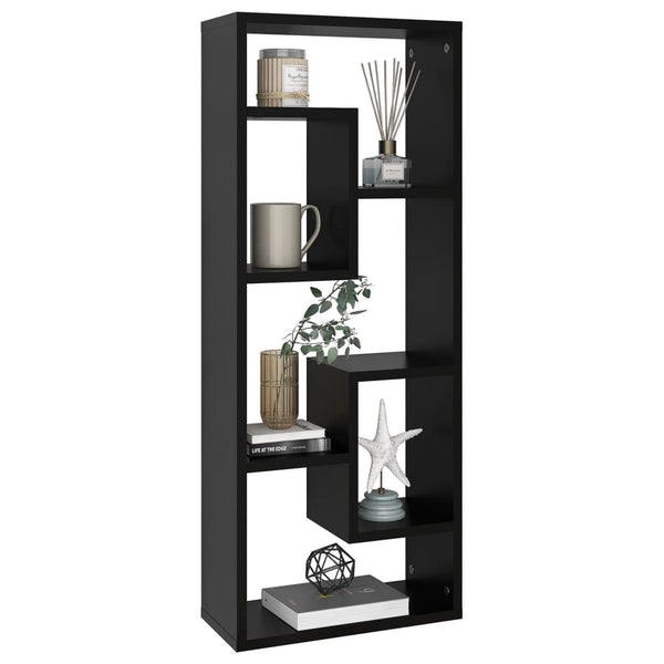 Schwarzes Wandregal Argelia 36x16x90cm (Holz)