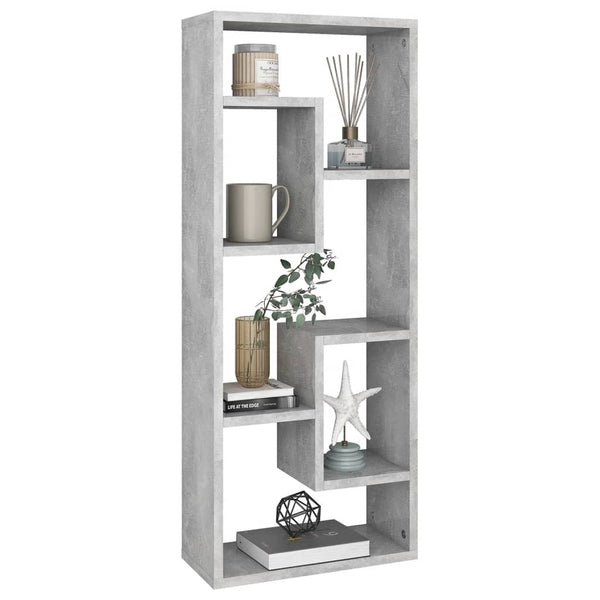 Wandregal Argelia 36x16x90cm in Betongrau (Holz)