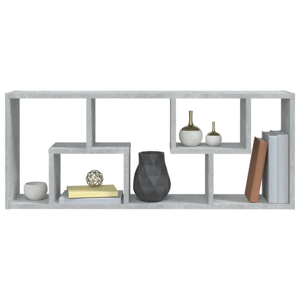 Wandregal Argelia 36x16x90cm in Betongrau (Holz)