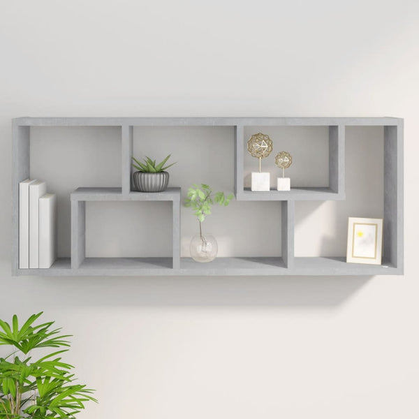 Wandregal Argelia 36x16x90cm in Betongrau (Holz)