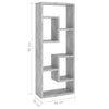 Wandregal Argelia 36x16x90cm in Betongrau (Holz)