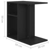 Schwarzer Beistelltisch Leluper 50x30x50cm (Holz)