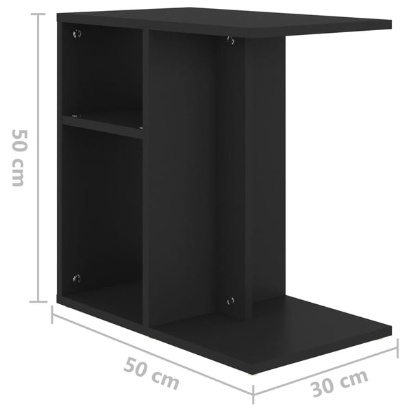 Schwarzer Beistelltisch Leluper 50x30x50cm (Holz)
