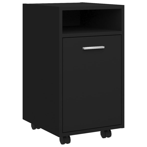 Schwarzer Rollcontainer Kaspar 33x38x60cm (Holz)