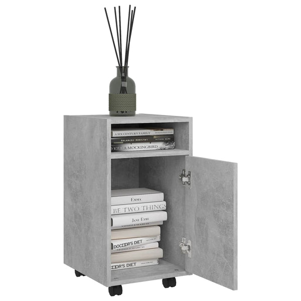 Betongrauer Rollcontainer Kaspar 33x38x60cm (Holz)
