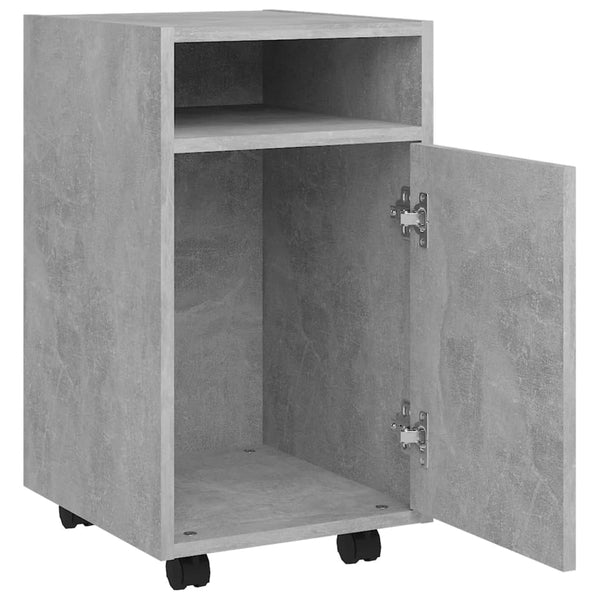 Betongrauer Rollcontainer Kaspar 33x38x60cm (Holz)