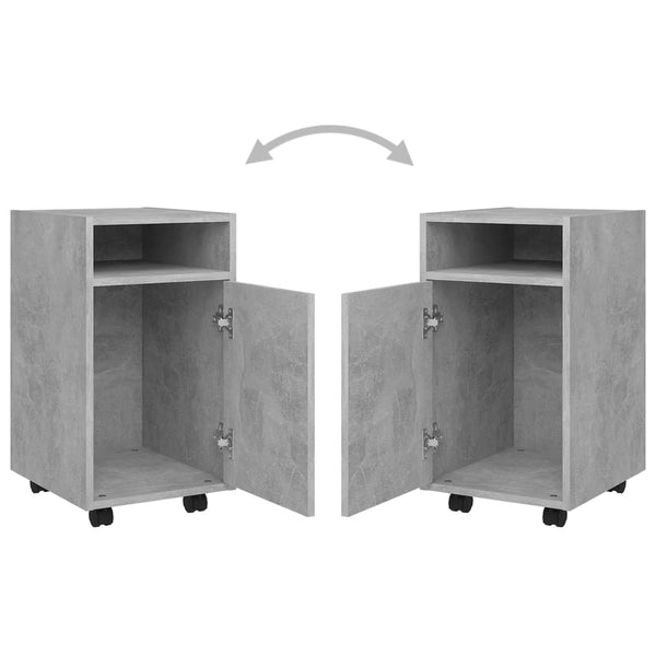 Betongrauer Rollcontainer Kaspar 33x38x60cm (Holz)