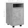 Betongrauer Rollcontainer Kaspar 33x38x60cm (Holz)