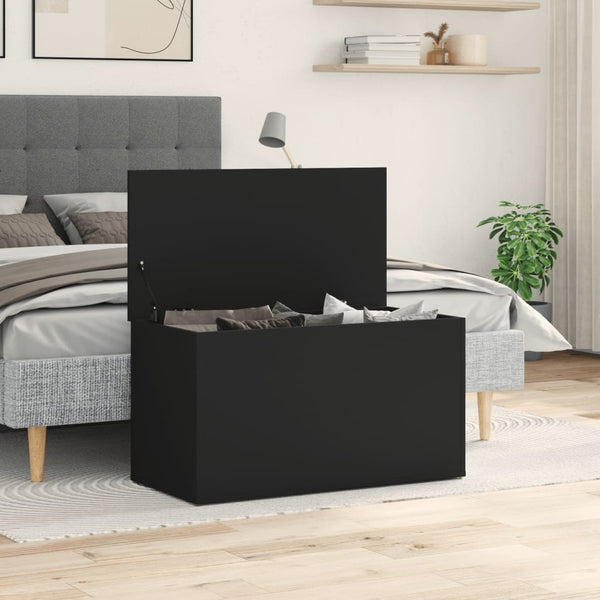 Schwarze Aufbewahrungstruhe Cimbru 84x42x46cm (Holz)