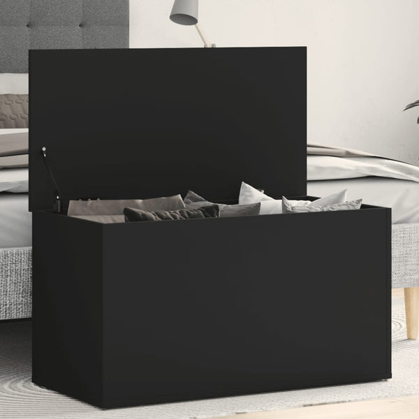 Schwarze Aufbewahrungstruhe Cimbru 84x42x46cm (Holz)