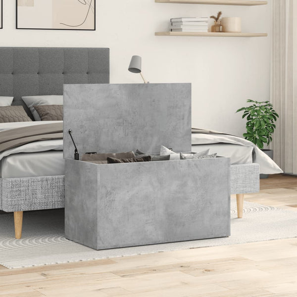 Betongraue Aufbewahrungstruhe Cimbru 84x42x46cm (Holz)