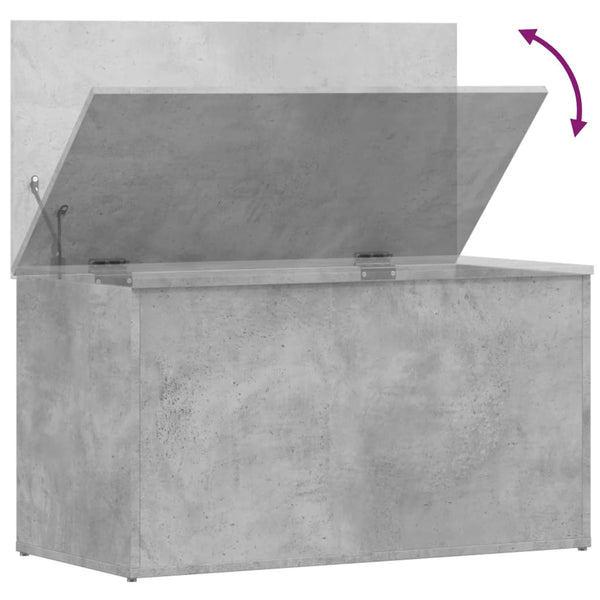 Betongraue Aufbewahrungstruhe Cimbru 84x42x46cm (Holz)