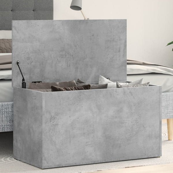 Betongraue Aufbewahrungstruhe Cimbru 84x42x46cm (Holz)