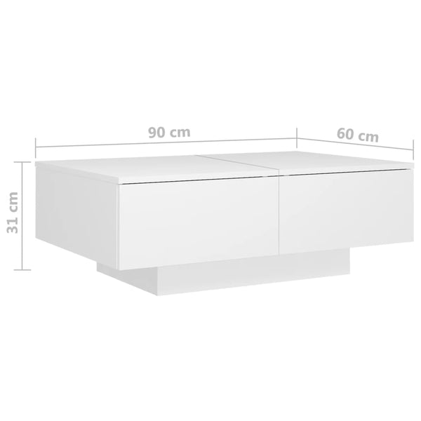 Weißer Couchtisch Eleganta 90x60x31cm (Holz)