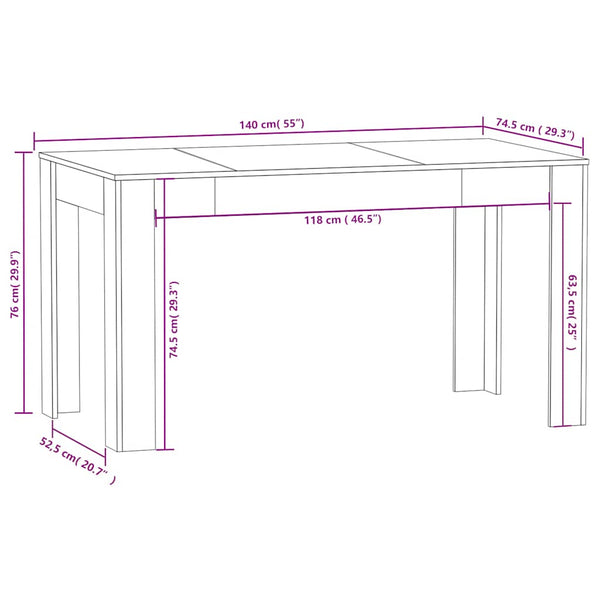Betongrauer Esstisch Artek 140x74,5x76 cm