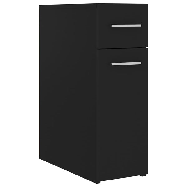Schwarzer Apothekerschrank Auruti 20x45,5x60cm (Spanplatte)
