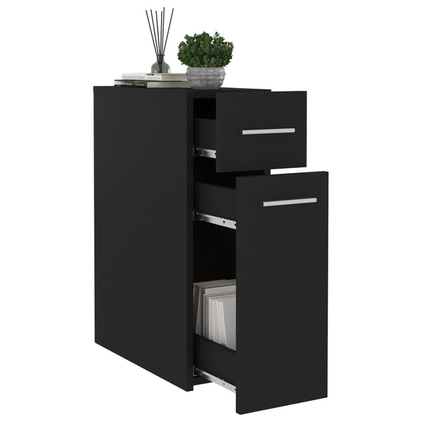 Schwarzer Apothekerschrank Auruti 20x45,5x60cm (Spanplatte)