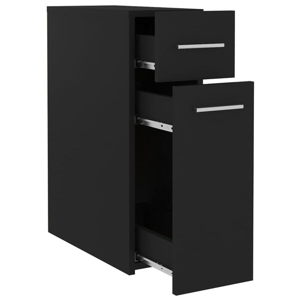 Schwarzer Apothekerschrank Auruti 20x45,5x60cm (Spanplatte)