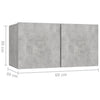Betoninharmaa seinäkiinnitettävä tv-taso Iozse 60x30x30cm