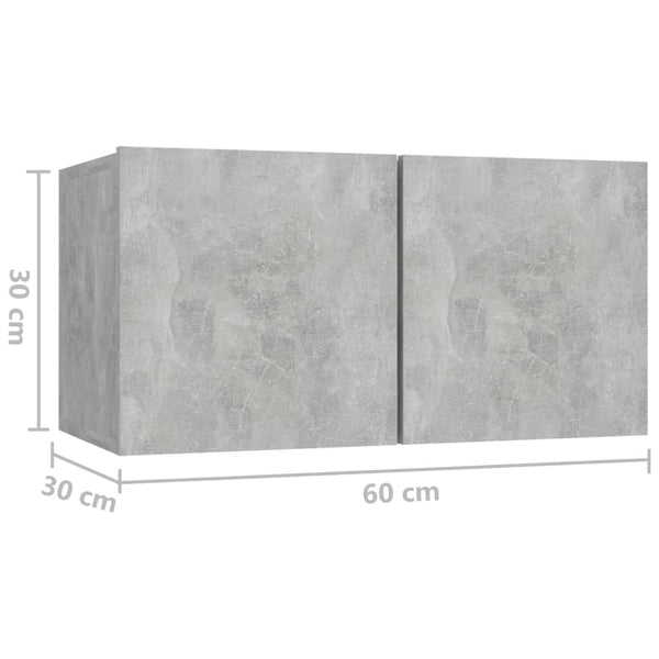 Betoninharmaa seinäkiinnitettävä tv-taso Iozse 60x30x30cm